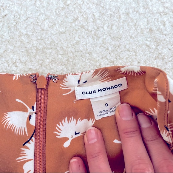 Club Monaco Orange silk layered ruffle flare mini skirt - Size 0 - Picture 4 of 4